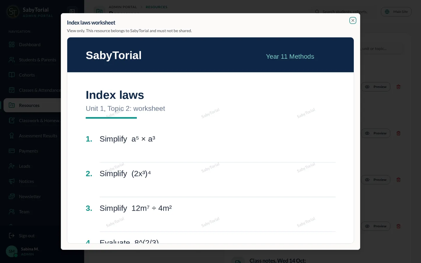 Resource preview showing a SabyTorial-watermarked worksheet